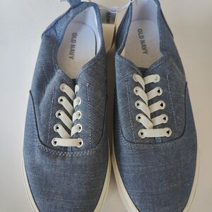 Old Navy Girls Denim Blue Lace-Up Sneakers